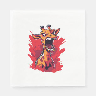 Angry Giraffe Graphic Funny Giraffe Kawaii Serviette