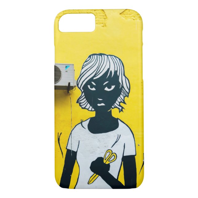 Angry Girl Painting Street Murals Case-Mate iPhone Hülle (Rückseite)