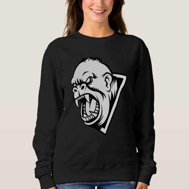 Angry Gorilla Face For Men Women Kids Sweatshirt (Vorderseite)