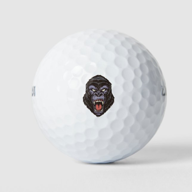 Angry Gorilla Head Golfball (Vorderseite)