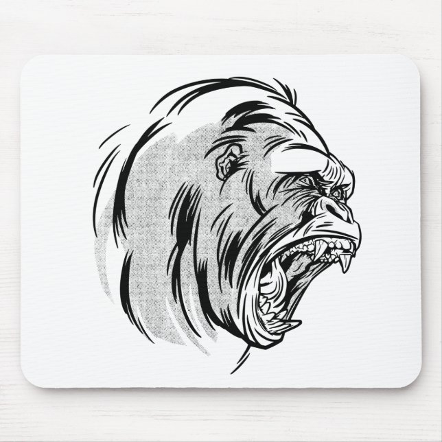 Angry Gorilla King of Jungle Design Mousepad (Vorne)