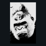 Angry Gorilla Pop Art Poster<br><div class="desc">Wilde Tierwerke und Bilder - Wut Gorilla Face</div>