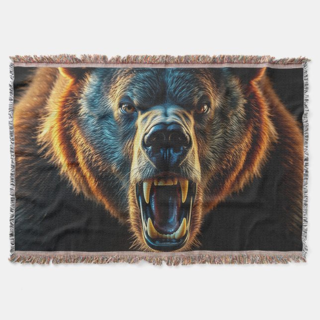 Angry Grizzly Bear Decke (Vorderseite)