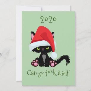 Angry Grumpy Cat 2020 kann f**k selbst gehen Feiertagskarte
