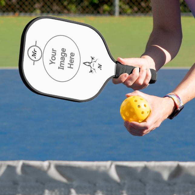 Angry Hammerhead Shark Line Art Pickleball Schläger (InSitu)