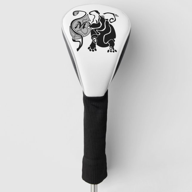 Angry Hippo Monogram Golf Headcover (Vorderseite)