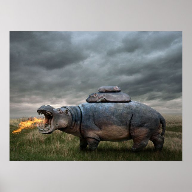 Angry hippo Mutter| Poster (Vorne)