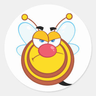 Angry Honey Bee Stickers