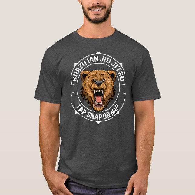 Angry Jiu Jitsu Bear Brazilian Jiu Jitsu BJJ T-Shirt (Vorderseite)