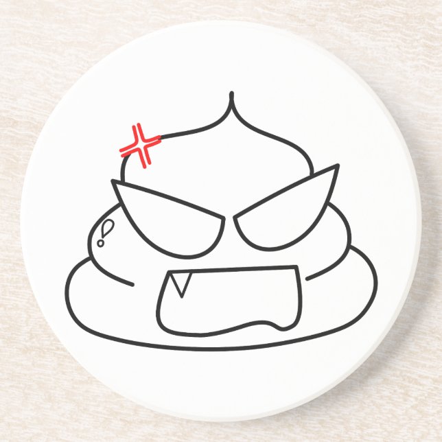 Angry Kack - Brootsch the PooPoo Getränkeuntersetzer (Vorne)