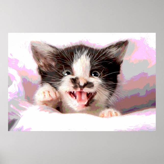 Angry Kitten mit Poster-Effekt Poster (Vorne)