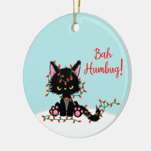 Angry Kitty hackte sich in Lights Keramik Ornament