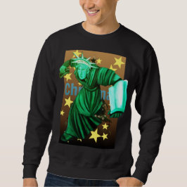 Angry Lady Liberty Gets Up To Fight For Christmas Sweatshirt