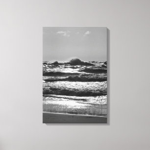 Angry Lake Michigan Grayscale Leinwanddruck
