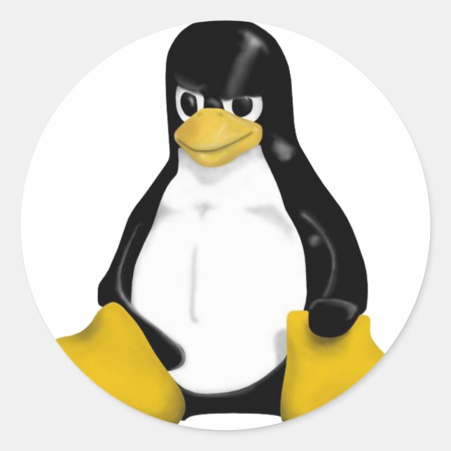 ANGRY LINUX TUX PENGUIN RUNDER AUFKLEBER (Vorderseite)