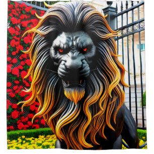 Angry Lion Art Duschvorhang