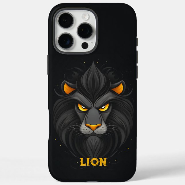 Angry Lion Black Case-Mate iPhone Hülle (Rückseite)