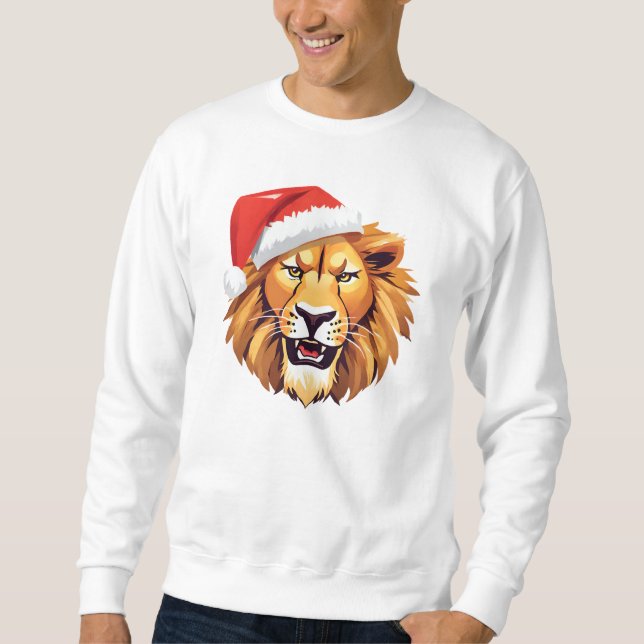 Angry Lion face Safari Weihnachtskostüm Sweatshirt (Vorderseite)
