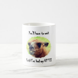 Angry Llama Wait Till Coffee Humor   Kaffeetasse