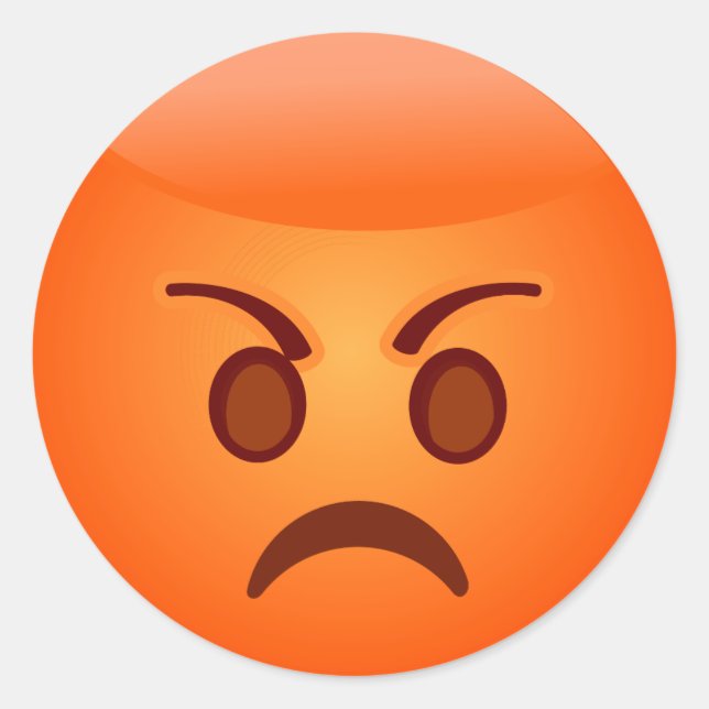Angry/Mad Emoji Runder Aufkleber (Vorderseite)