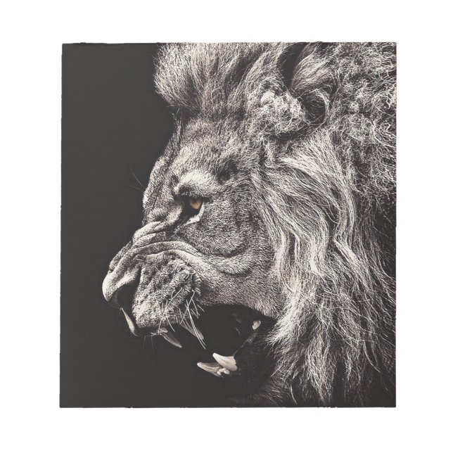 Angry Male Lion Notizblock (Vorderseite)