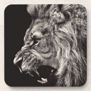 Angry Male Lion Untersetzer
