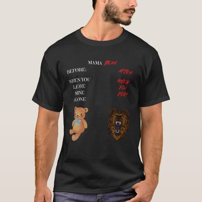 Angry Mama Bear liebt Mutter vor dem Schutz Af T-Shirt (Vorderseite)