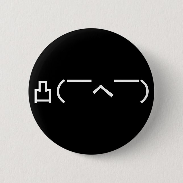 Angry Middle Finger Emoticon Japanisch Kaomoji Button (Vorderseite)