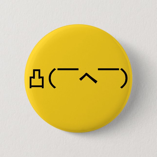 Angry Middle Finger Emoticon Japanisch Kaomoji Button (Vorderseite)
