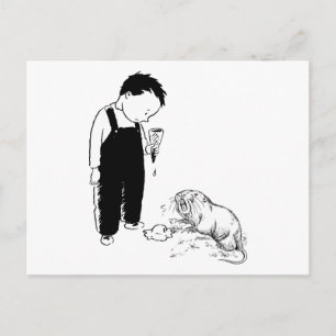 Angry Moles essen auch Eiscreme Postkarte