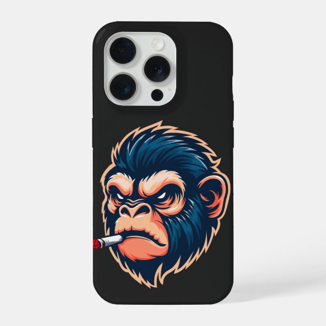 Angry Monkey iPhone 15 Pro Case Hülle (Rückseite)