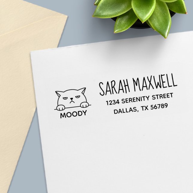 Angry Moody Cat Pet Name Adresse Permastempel (Von Creator hochgeladen)