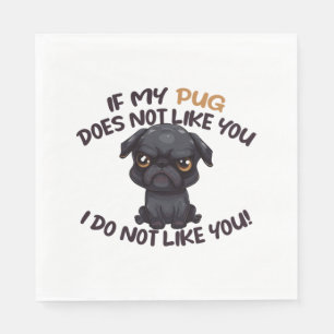 Angry Mops (schwarz) - Einzigartiges Design Serviette