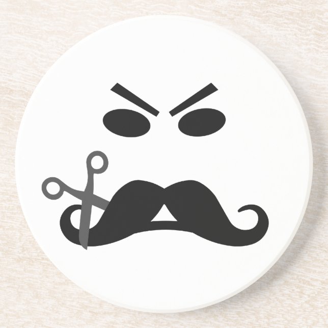 Angry Mustache benutzerdefinierter Untersetzer (Vorne)