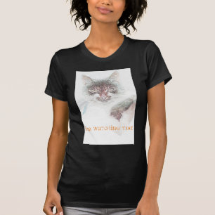 Angry Niedlich Cate Face Sketch T-Shirt