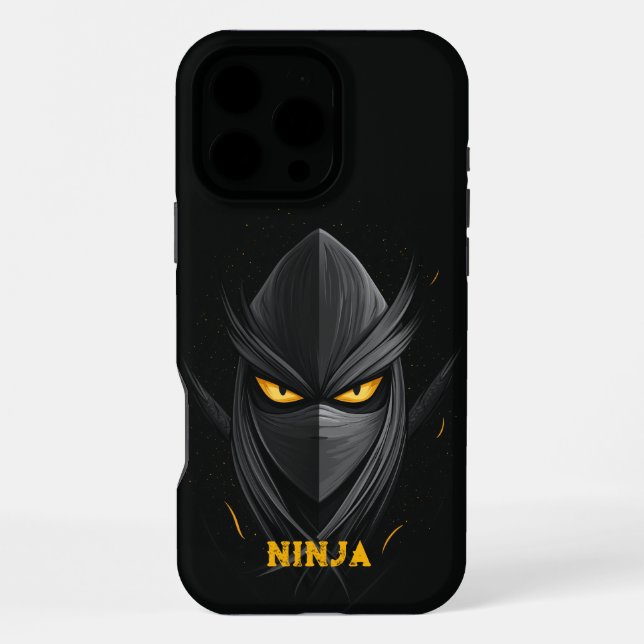 Angry Ninja Black iPhone Hülle (Rückseite)