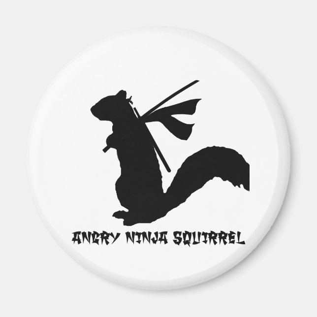 Angry Ninja Squirrel Collection Magnet (Vorne)