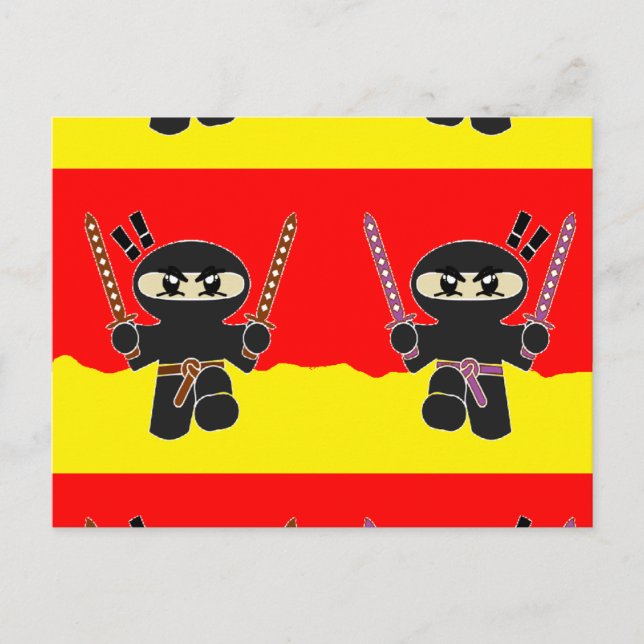 Angry Ninjas Postkarte (Vorderseite)