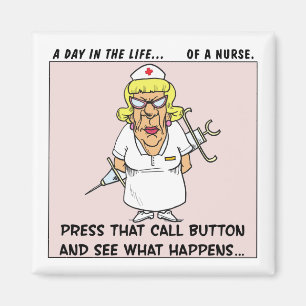 Angry Nurse bedroht Patienten mit großer Nadel Magnet