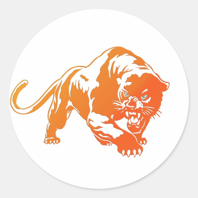 Angry Orange Transparent Tiger Sticker (Vorderseite)