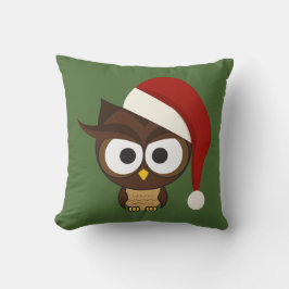 Angry Owl mit Weihnachtsmannmütze Kissen