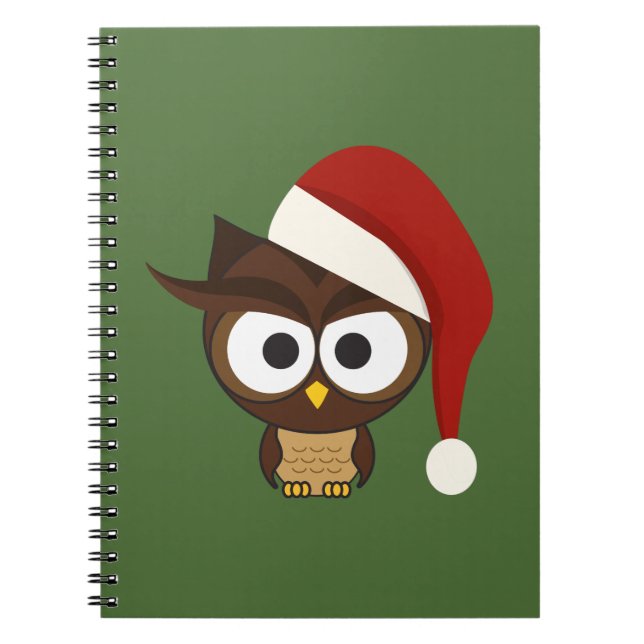 Angry Owl mit Weihnachtsmannmütze Notizblock (Vorderseite)