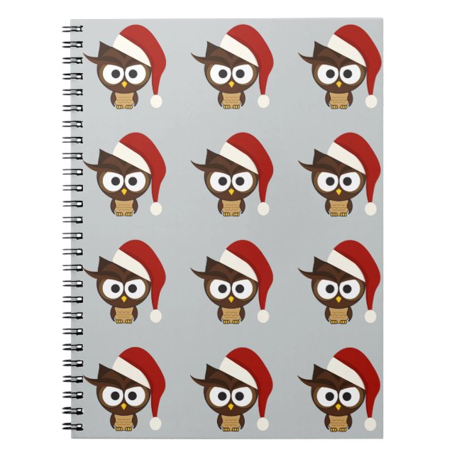 Angry Owl mit Weihnachtsmannmütze Notizblock (Vorderseite)