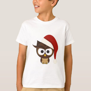 Angry Owl mit Weihnachtsmannmütze T-Shirt