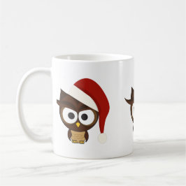 Angry Owl mit Weihnachtsmannmütze Tasse