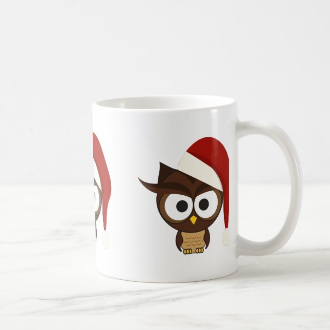 Angry Owl mit Weihnachtsmannmütze Tasse (Rechts)