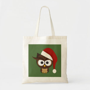 Angry Owl mit Weihnachtsmannmütze Tragetasche