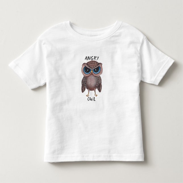 Angry Owl Painting von SilverLeaf Kleinkind T-shirt (Vorderseite)