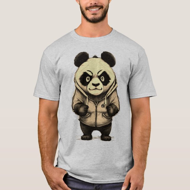 Angry Panda Süße Tier Design T-Shirt (Vorderseite)