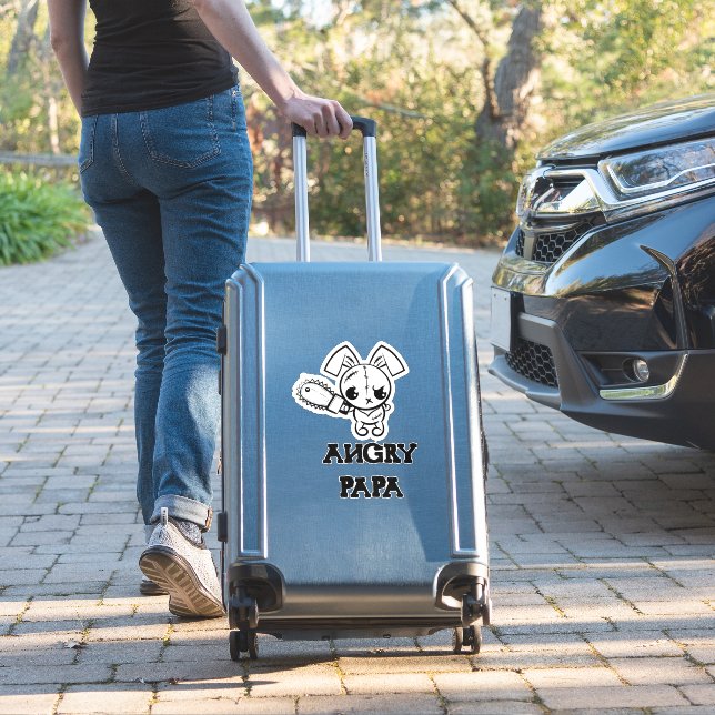 Angry Papa Grumpy Voodoo Bunny Niedlich Aufkleber (Koffer Insitu)